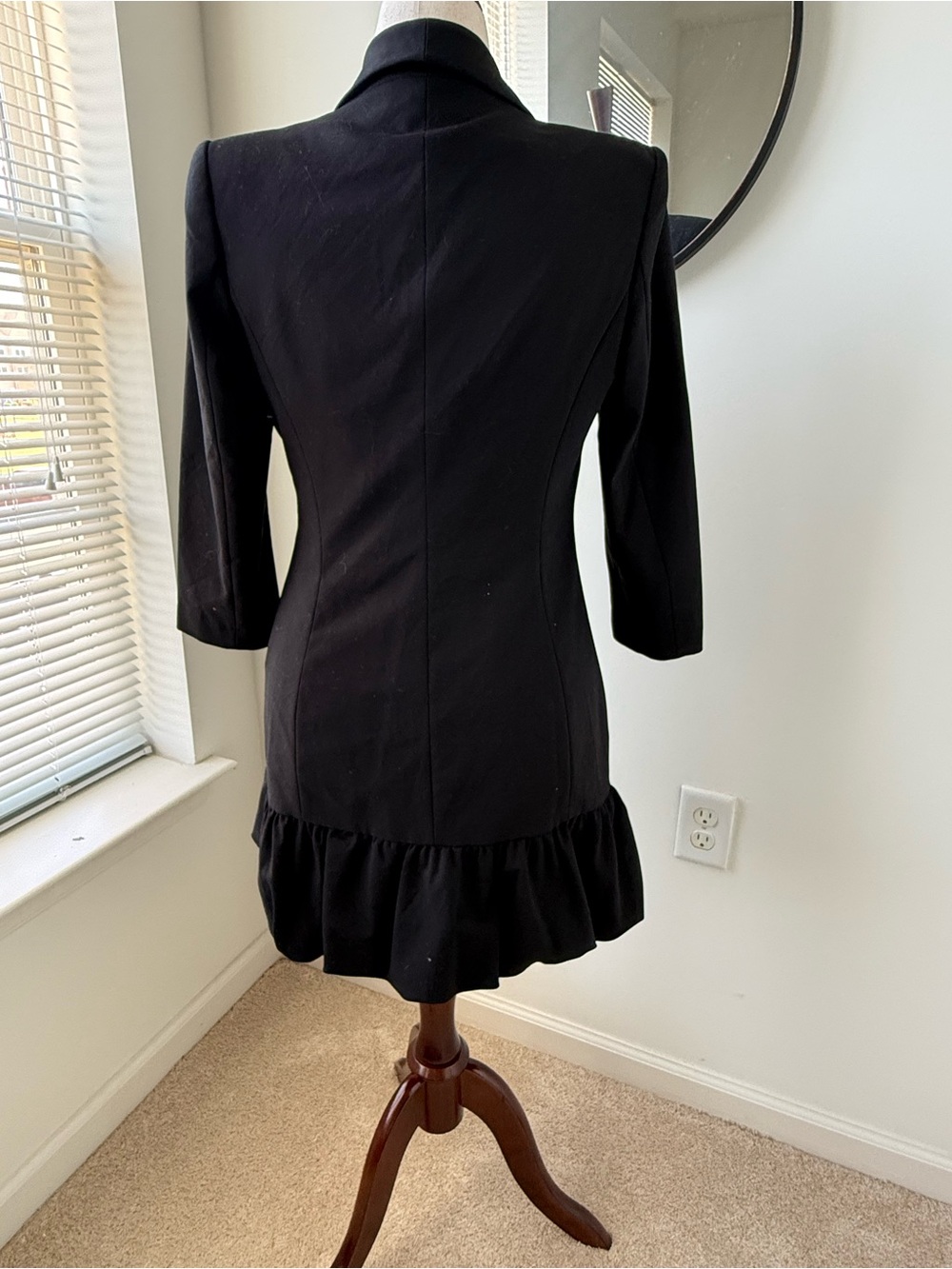 Zara Black Double-Breasted Blazer Dress with Gold Buttons - Picture 2 of 9
